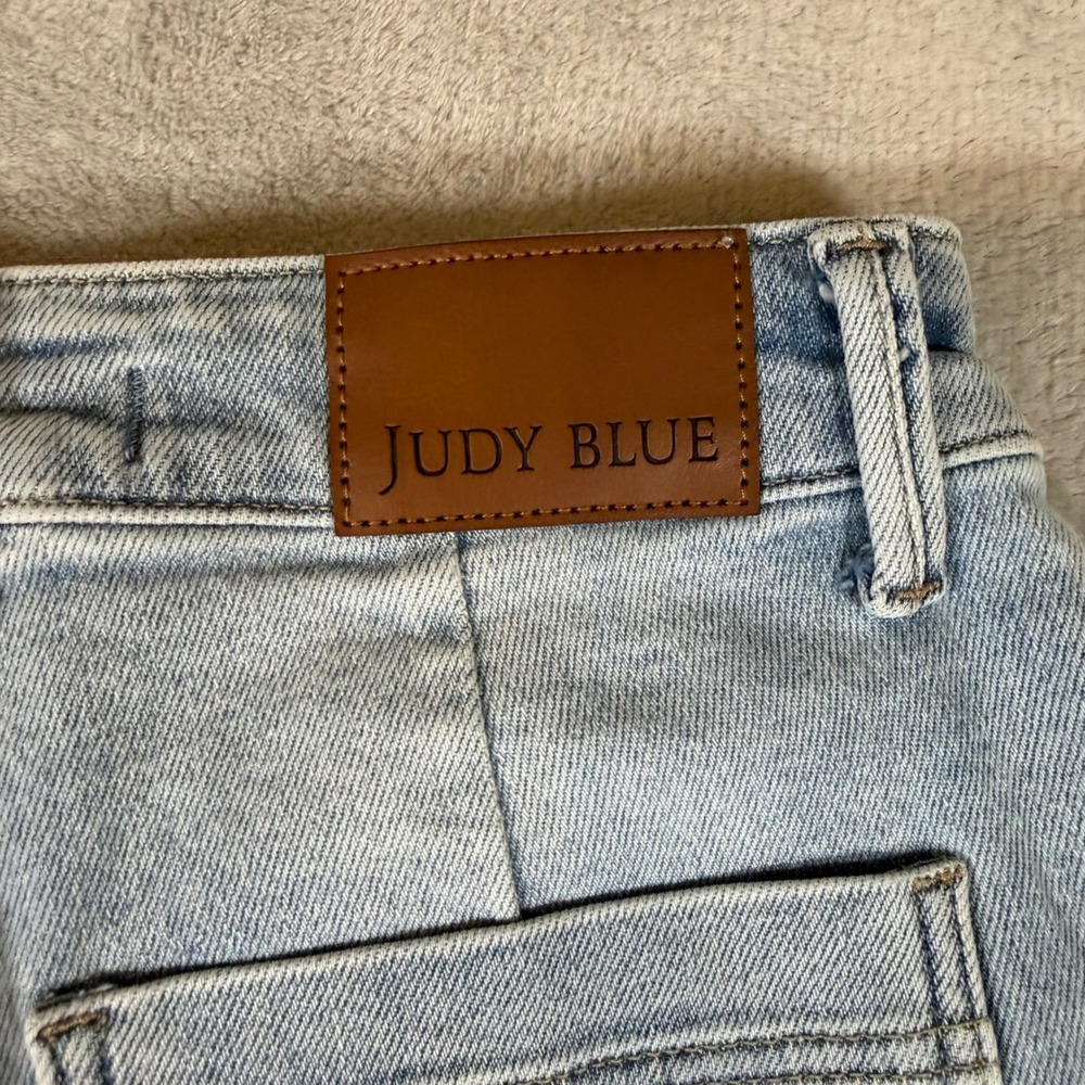 Judy Blue Light Wash Denim Joggers High Waist Drawstring Jeans LT Size 0/24 - Picture 8 of 9